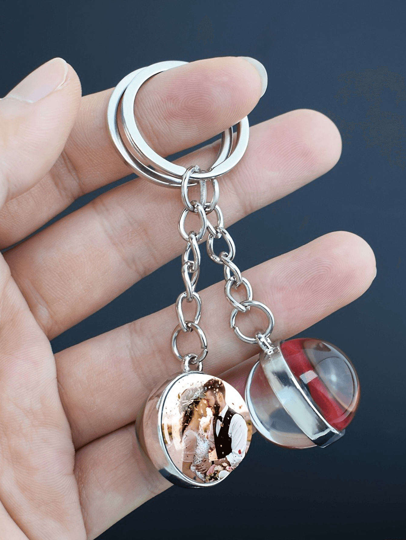Custom Photo Glass Dome Keychain